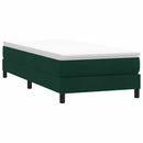 vidaXL sötétzöld bársony rugós ágy matrac nélkül 100x220 cm