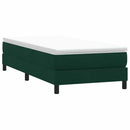 vidaXL sötétzöld bársony rugós ágy matrac nélkül 100x220 cm