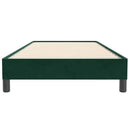 vidaXL sötétzöld bársony rugós ágy matrac nélkül 100x220 cm