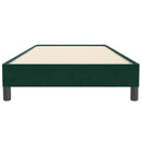 vidaXL sötétzöld bársony rugós ágy matrac nélkül 100x220 cm