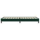 vidaXL sötétzöld bársony rugós ágy matrac nélkül 100x220 cm