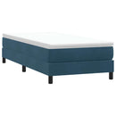 vidaXL sötétkék bársony rugós ágy matrac nélkül 100x220 cm