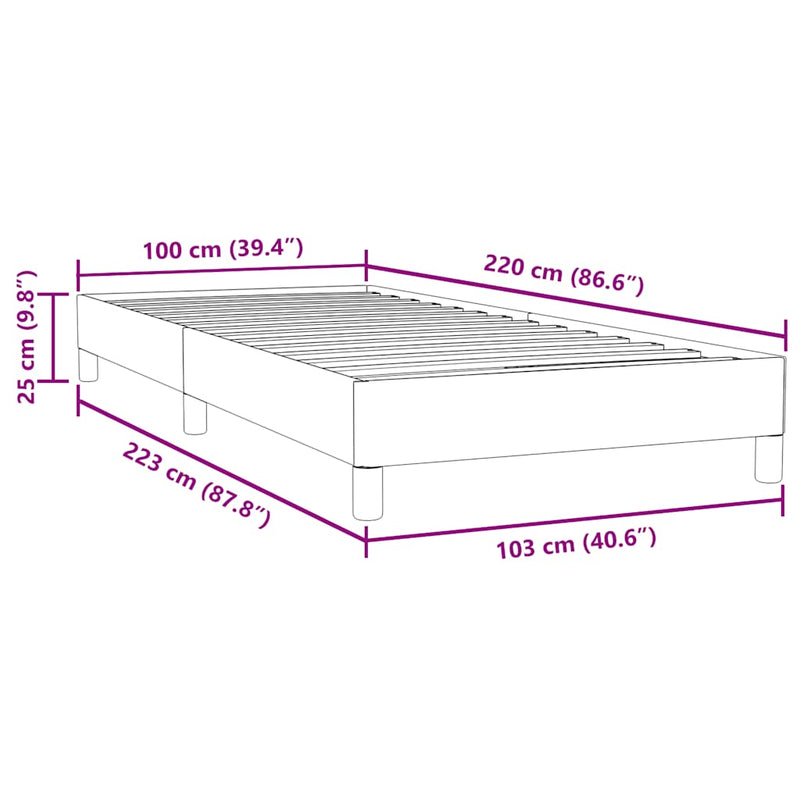 vidaXL Box Spring ágy matrac nélkül rózsaszín 100x220 cm bársony