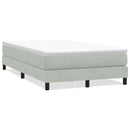 vidaXL világosszürke bársony rugós ágy matrac nélkül 120x220 cm