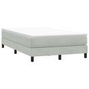 vidaXL világosszürke bársony rugós ágy matrac nélkül 120x220 cm