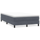 vidaXL sötétszürke bársony rugós ágy matrac nélkül 120x220 cm
