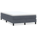 vidaXL sötétszürke bársony rugós ágy matrac nélkül 120x220 cm