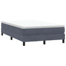 vidaXL sötétszürke bársony rugós ágy matrac nélkül 120x220 cm