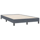 vidaXL sötétszürke bársony rugós ágy matrac nélkül 120x220 cm
