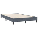 vidaXL sötétszürke bársony rugós ágy matrac nélkül 120x220 cm