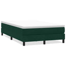 vidaXL sötétzöld bársony rugós ágy matrac nélkül 120x220 cm