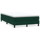 vidaXL sötétzöld bársony rugós ágy matrac nélkül 120x220 cm