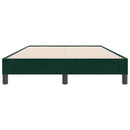 vidaXL sötétzöld bársony rugós ágy matrac nélkül 120x220 cm