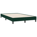 vidaXL sötétzöld bársony rugós ágy matrac nélkül 120x220 cm