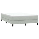 vidaXL világosszürke bársony rugós ágy matrac nélkül 140x220 cm
