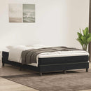 vidaXL fekete bársony rugós ágy matrac nélkül 140x220 cm