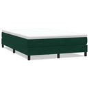 vidaXL sötétzöld bársony rugós ágy matrac nélkül 140x220 cm