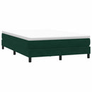 vidaXL sötétzöld bársony rugós ágy matrac nélkül 140x220 cm