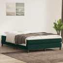 vidaXL sötétzöld bársony rugós ágy matrac nélkül 140x220 cm