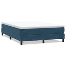 vidaXL sötétkék bársony rugós ágy matrac nélkül 140x220 cm