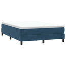 vidaXL sötétkék bársony rugós ágy matrac nélkül 140x220 cm