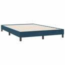 vidaXL sötétkék bársony rugós ágy matrac nélkül 140x220 cm