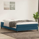 vidaXL sötétkék bársony rugós ágy matrac nélkül 140x220 cm