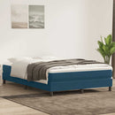 vidaXL sötétkék bársony rugós ágy matrac nélkül 140x220 cm
