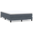 vidaXL sötétszürke bársony rugós ágy matrac nélkül 160x220 cm