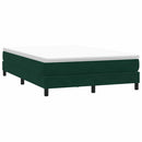 vidaXL sötétzöld bársony rugós ágy matrac nélkül 160x220 cm