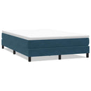vidaXL sötétkék bársony rugós ágy matrac nélkül 160x220 cm