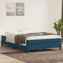 vidaXL sötétkék bársony rugós ágy matrac nélkül 160x220 cm
