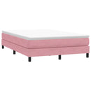 vidaXL rózsaszín bársony rugós ágy matrac nélkül 160x220 cm