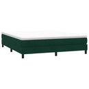 vidaXL sötétzöld bársony rugós ágy matrac nélkül 180x220 cm