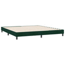 vidaXL sötétzöld bársony rugós ágy matrac nélkül 180x220 cm