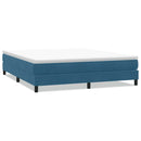 vidaXL sötétkék bársony rugós ágy matrac nélkül 180x220 cm