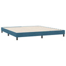 vidaXL sötétkék bársony rugós ágy matrac nélkül 180x220 cm