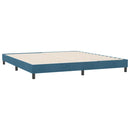 vidaXL sötétkék bársony rugós ágy matrac nélkül 180x220 cm
