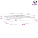 vidaXL fekete bársony rugós ágy matrac nélkül 200x220 cm