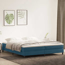 vidaXL sötétkék bársony rugós ágy matrac nélkül 200x220 cm