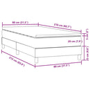 vidaXL világosszürke bársony rugós ágy matraccal 80x210 cm