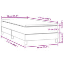 vidaXL fekete bársony rugós ágy matraccal 90x210 cm