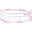 vidaXL fekete bársony rugós ágy matraccal 160x210 cm