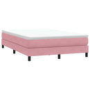 vidaXL rózsaszín bársony rugós ágy matraccal 160x210 cm