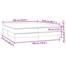 vidaXL sötétszürke bársony rugós ágy matraccal 180x210 cm