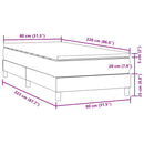 vidaXL sötétszürke bársony rugós ágy matraccal 80x220 cm