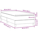 vidaXL sötétszürke bársony rugós ágy matraccal 90x220 cm