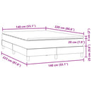 vidaXL fekete bársony rugós ágy matraccal 140x220 cm