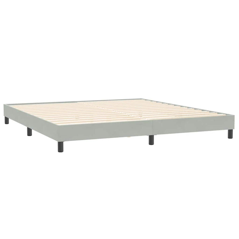 vidaXL Box Spring ágy matraccal Világosszürke 180x220 cm bársony