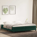 vidaXL sötétzöld bársony rugós ágy matraccal 180x220 cm